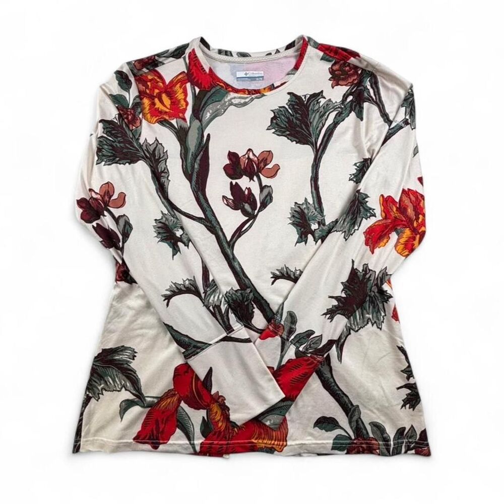 Columbia Omni-Wick Floral Long Sleeve Top Womens XL Lightweight Outdoor Shirt